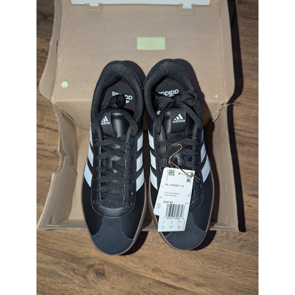 Adidas Womens Vl Court 3.0 Black Skateboarding Shoes Size 7.5